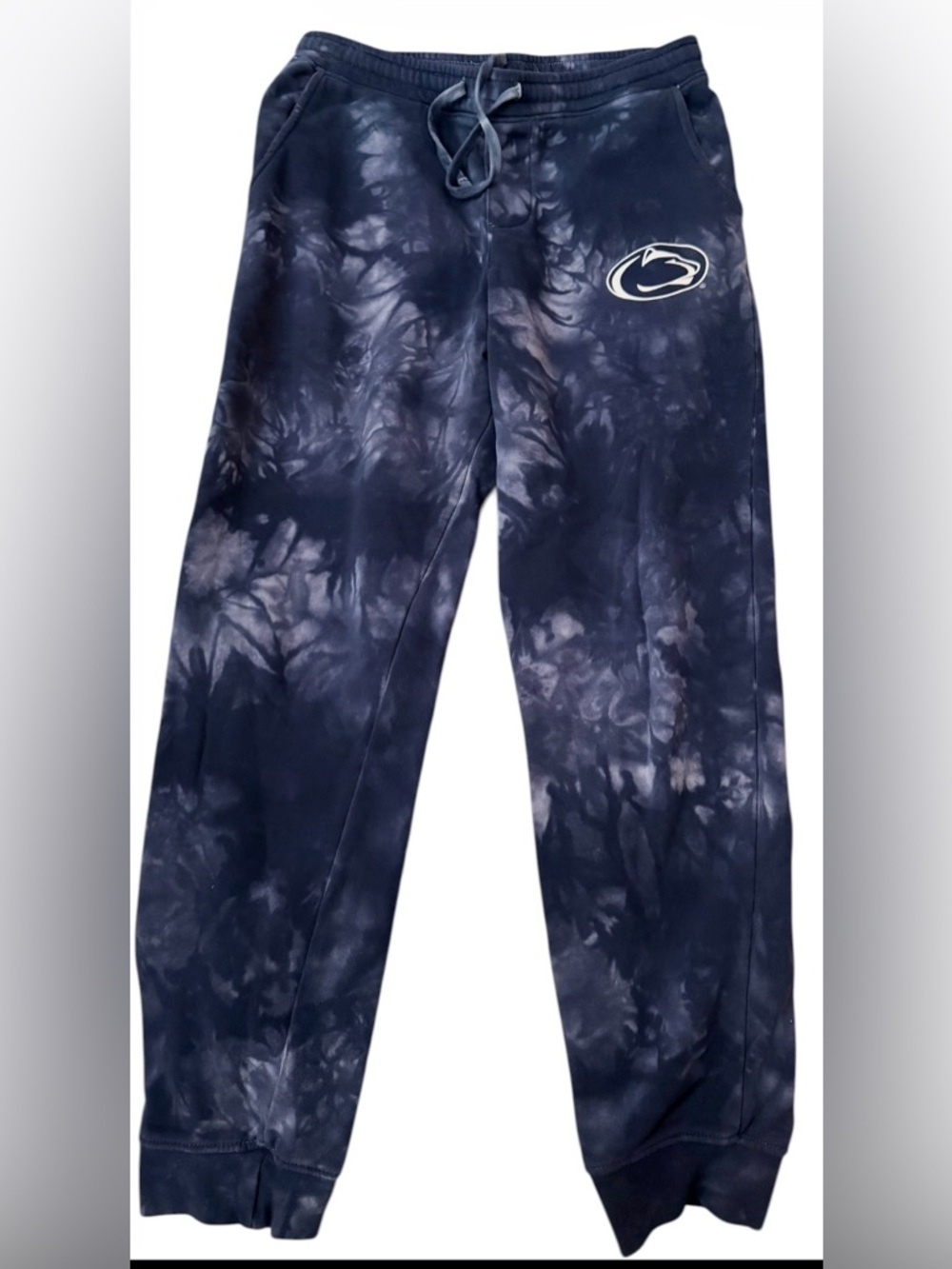Penn State Nittany Lions Tie Dye Sweat Pants Navy & White NCAA Small